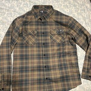 Salty Crew technical woven plaid button up shirt